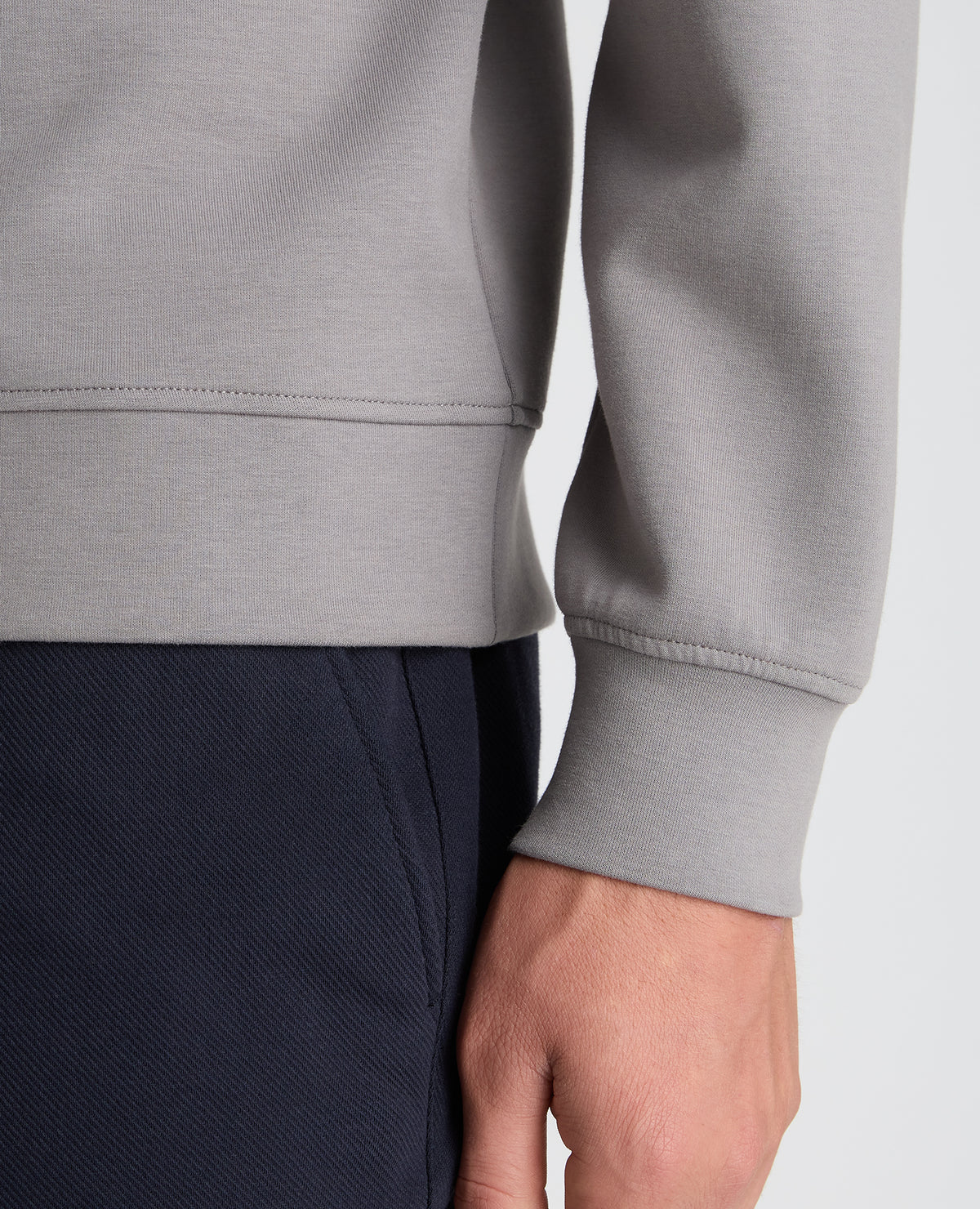 Grey Branded Stretch Half Zip Jumper