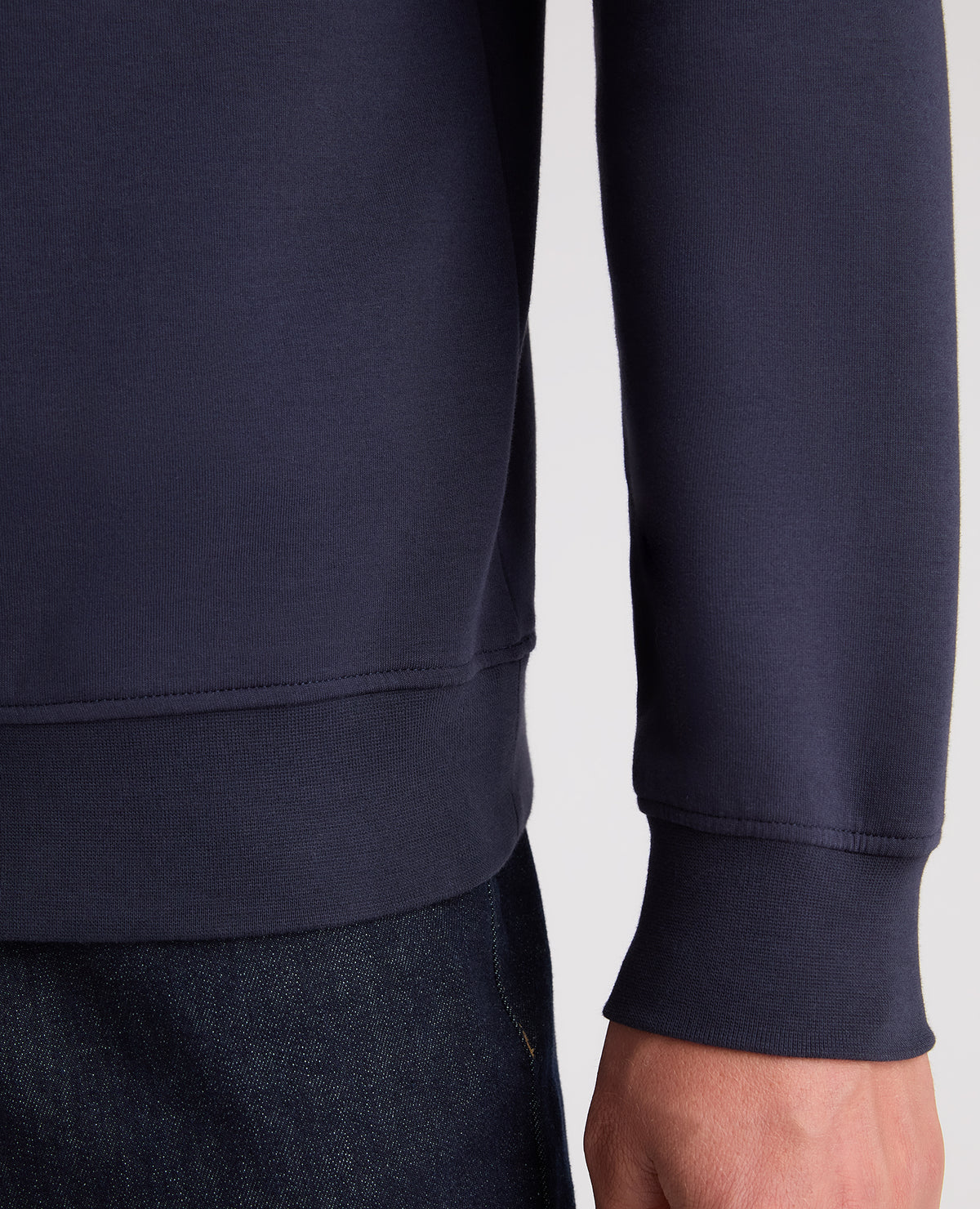 Dark Blue Branded Stretch Half Zip Jumper