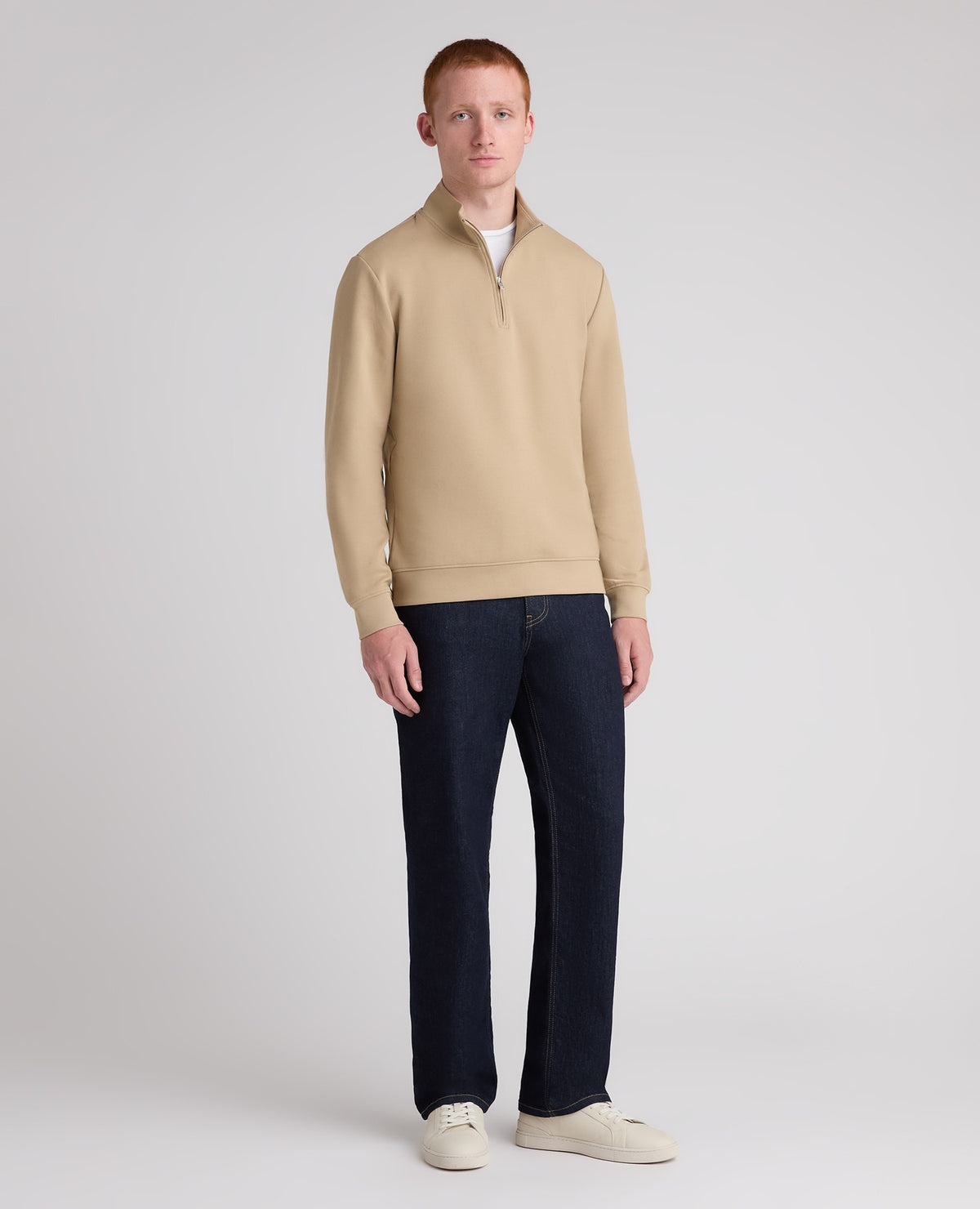 Stone Branded Stretch Half Zip Jumper