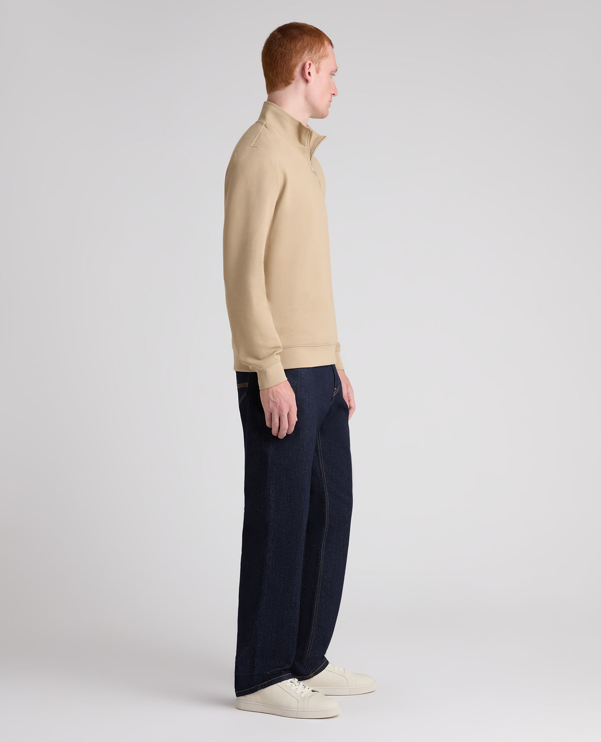 Stone Branded Stretch Half Zip Jumper