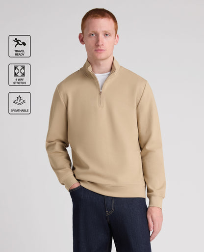 Stone Branded Stretch Half Zip Jumper
