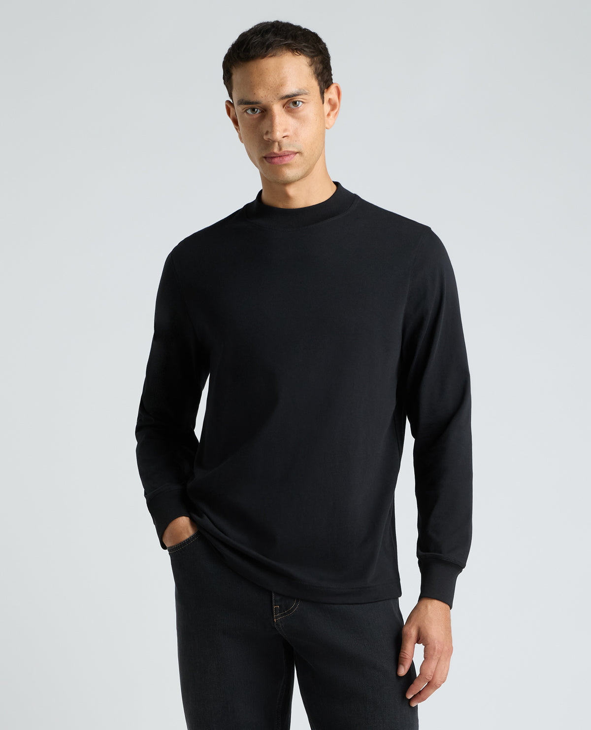 Black Long Sleeve Cotton T-Shirt