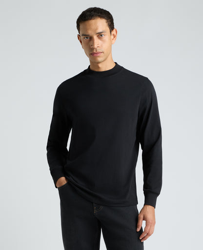 Black Long Sleeve Cotton T-Shirt