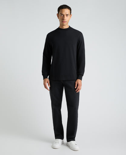Black Long Sleeve Cotton T-Shirt