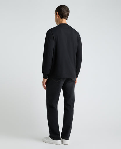Black Long Sleeve Cotton T-Shirt