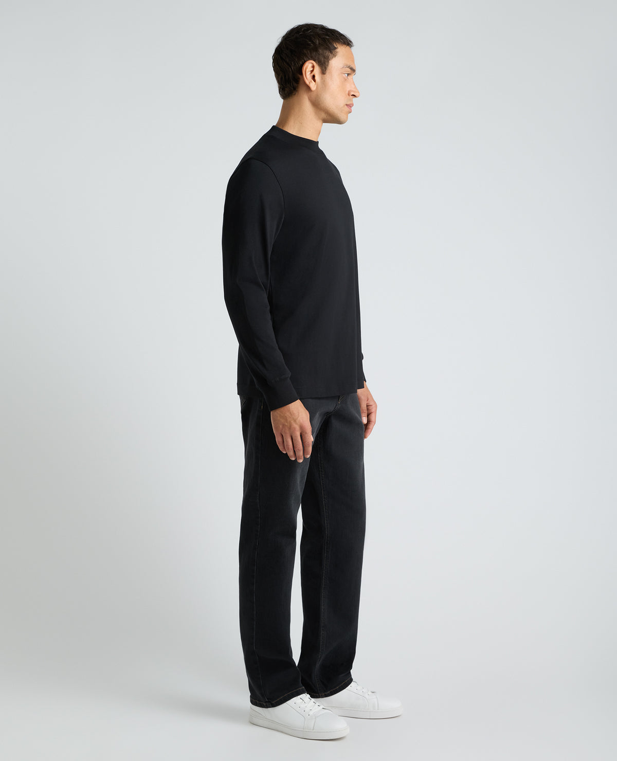 Black Long Sleeve Cotton T-Shirt