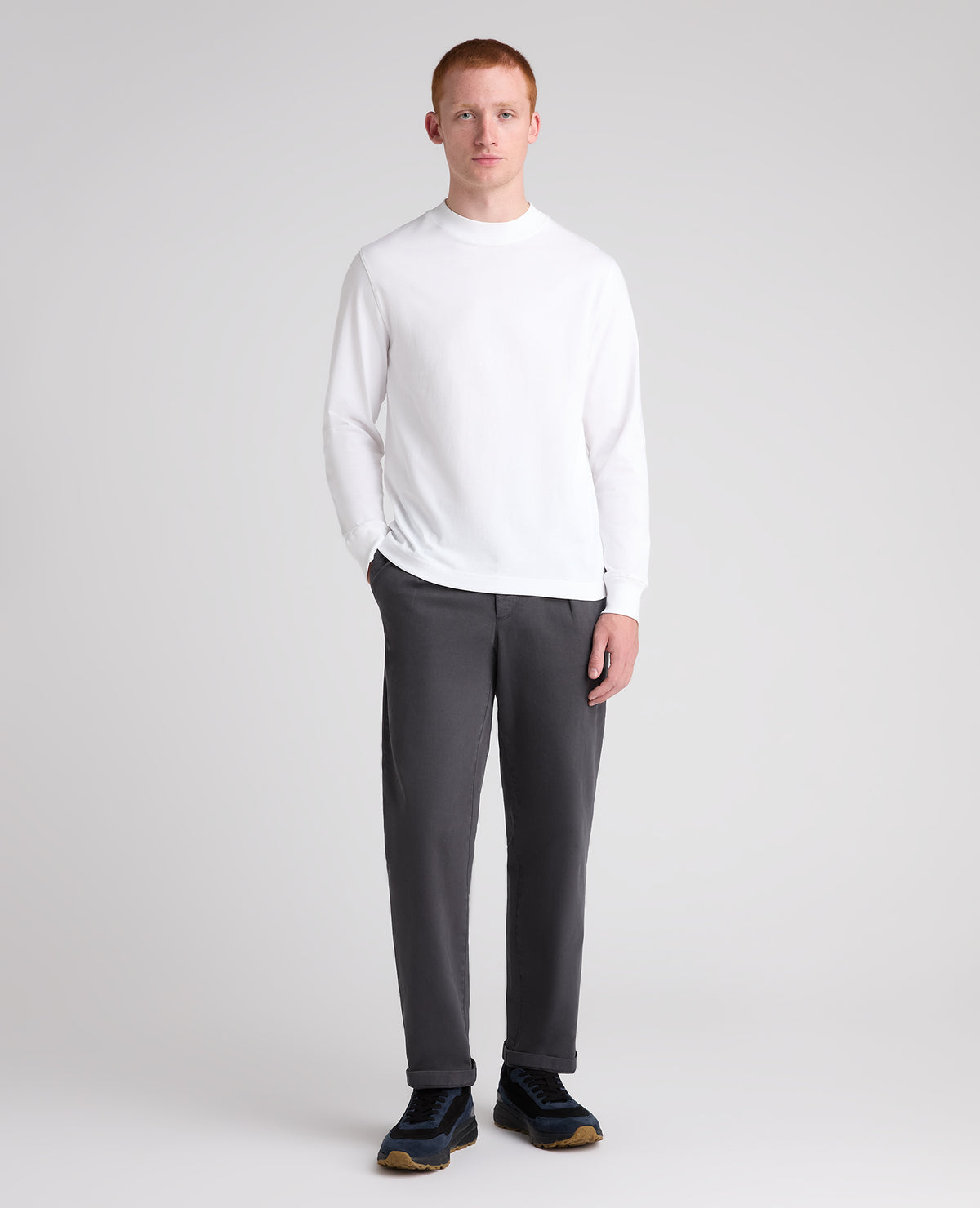 White Long Sleeve Cotton T-Shirt