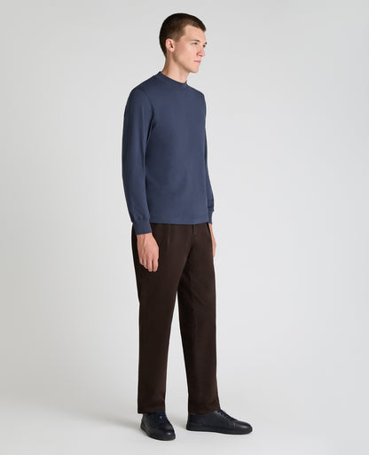 Navy Long Sleeve Cotton T-Shirt