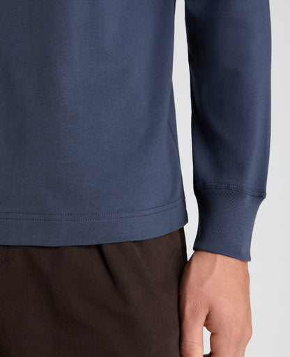 Navy Long Sleeve Cotton T-Shirt