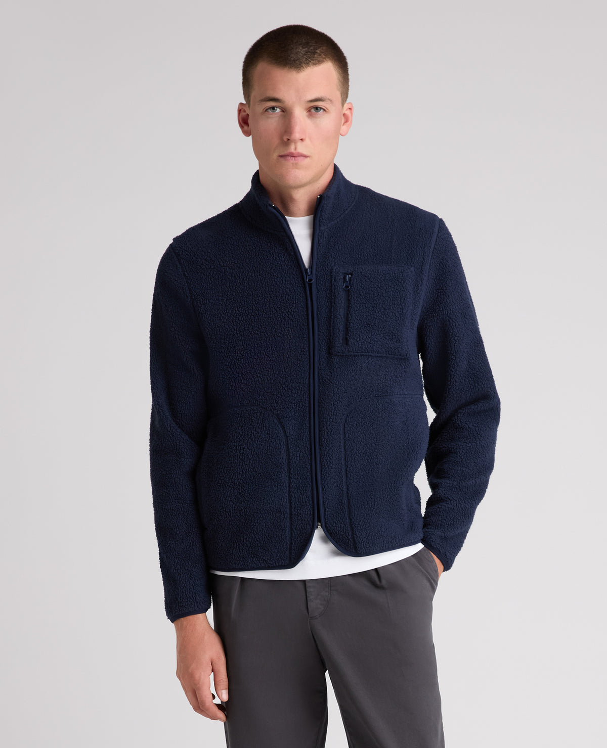 Dark Blue Zip Up Fleece