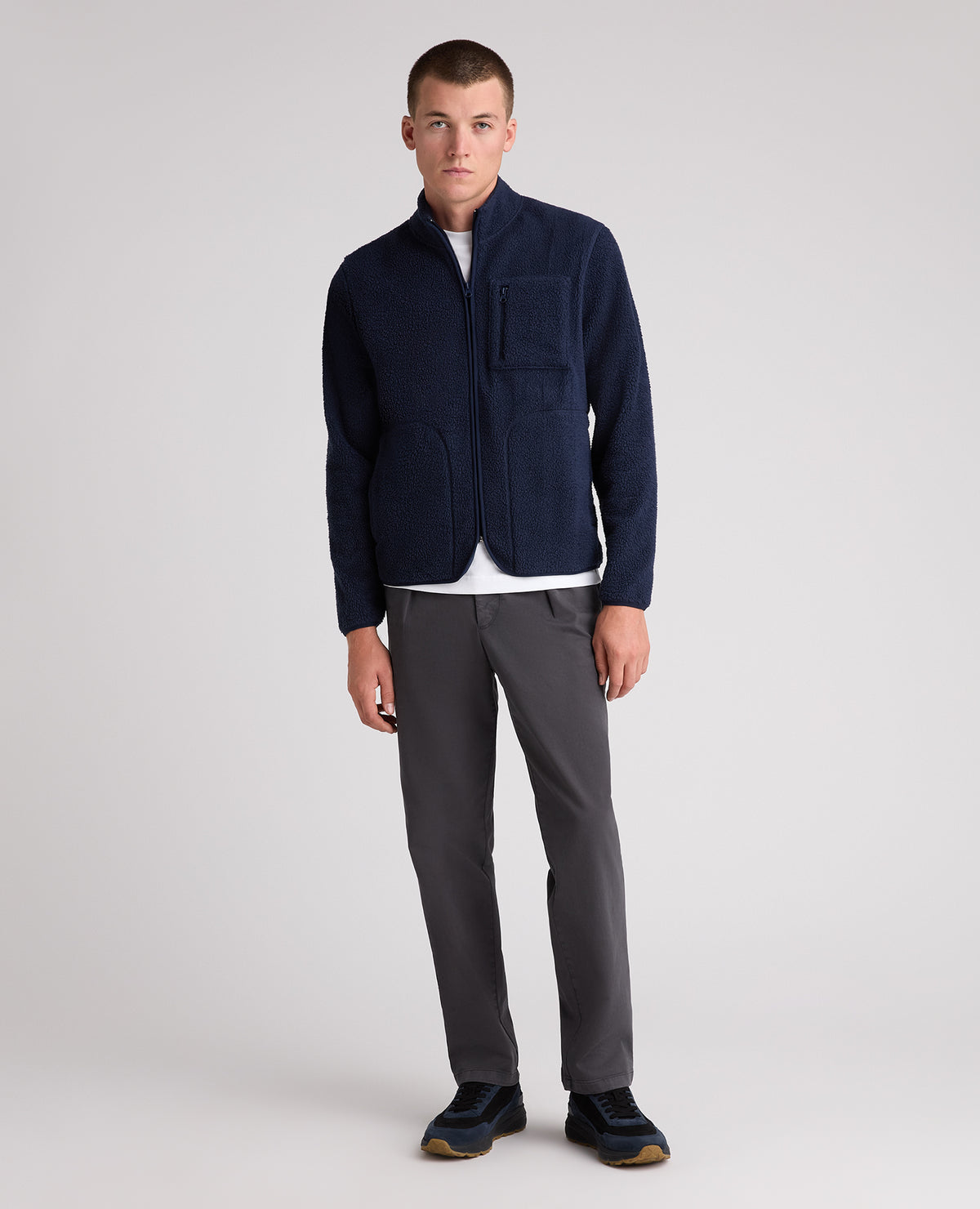 Dark Blue Zip Up Fleece