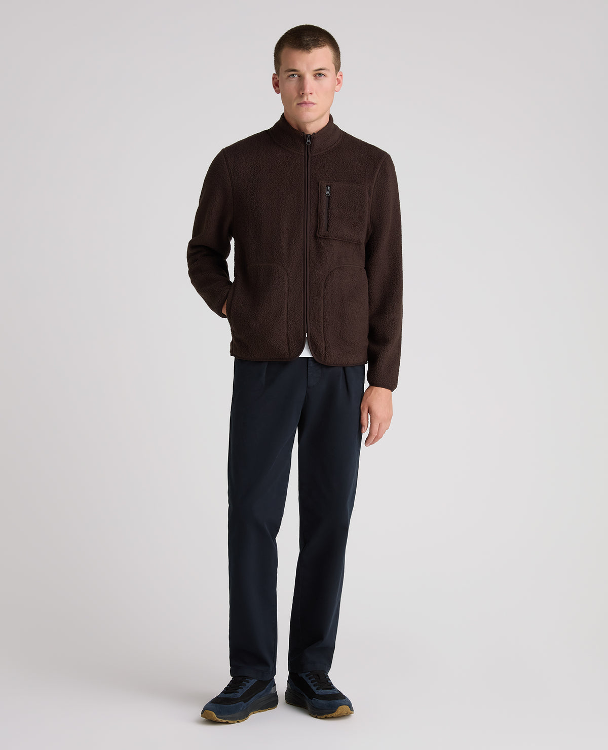 Dark Brown Zip Up Fleece