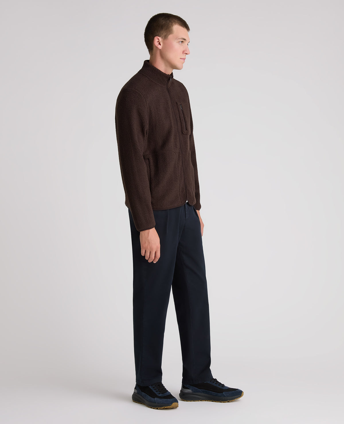 Dark Brown Zip Up Fleece