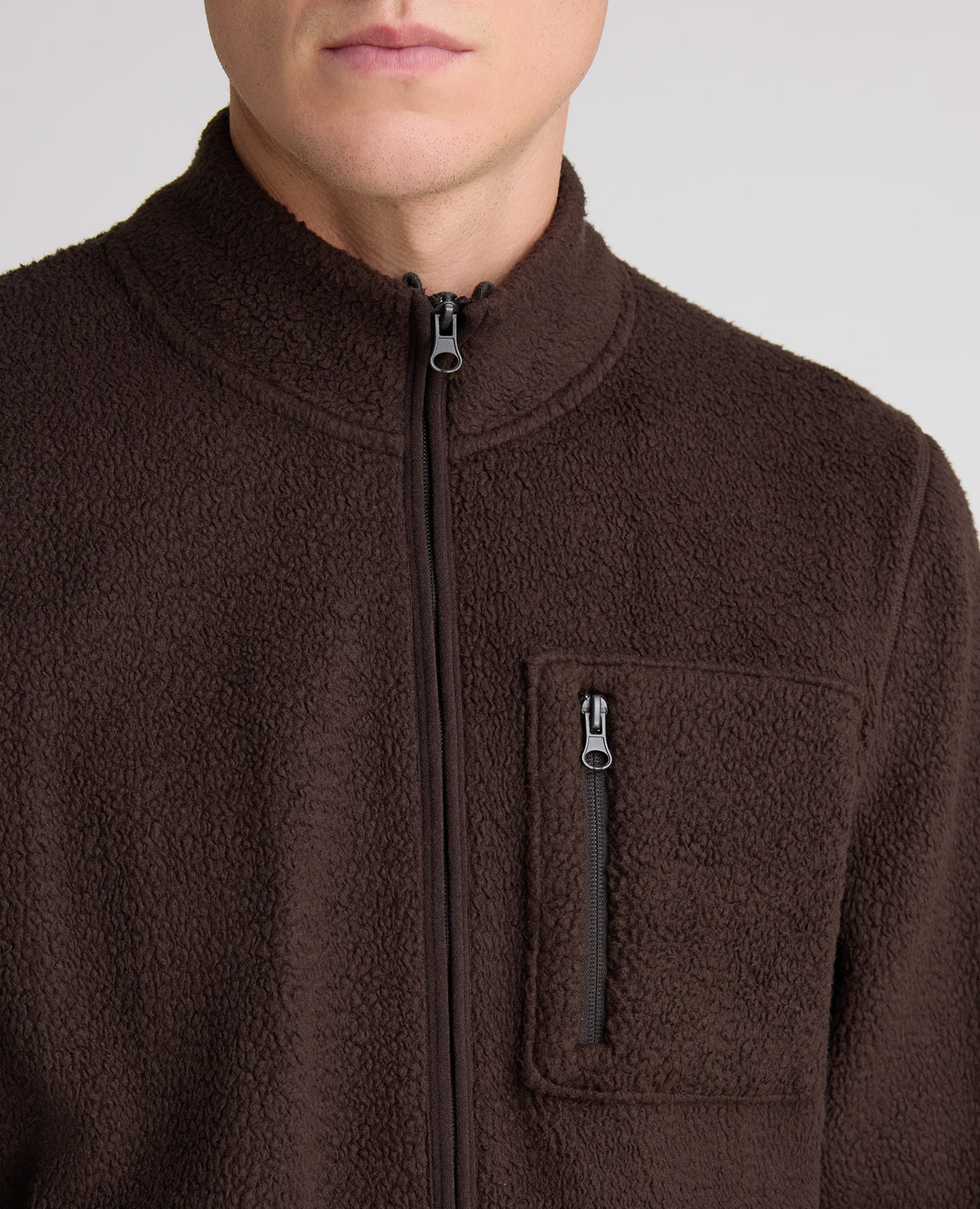 Dark Brown Zip Up Fleece