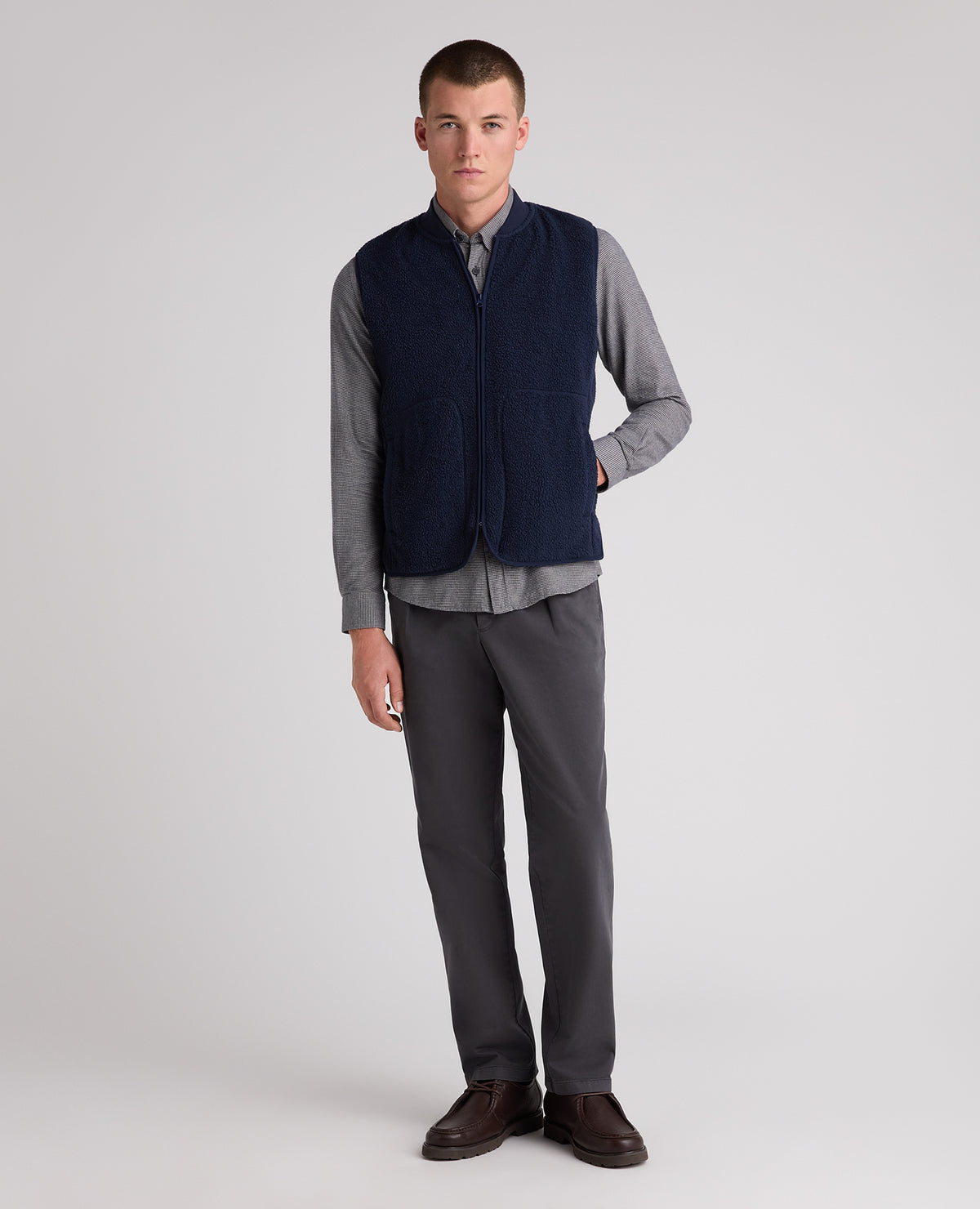 Dark Blue Fleece Gilet