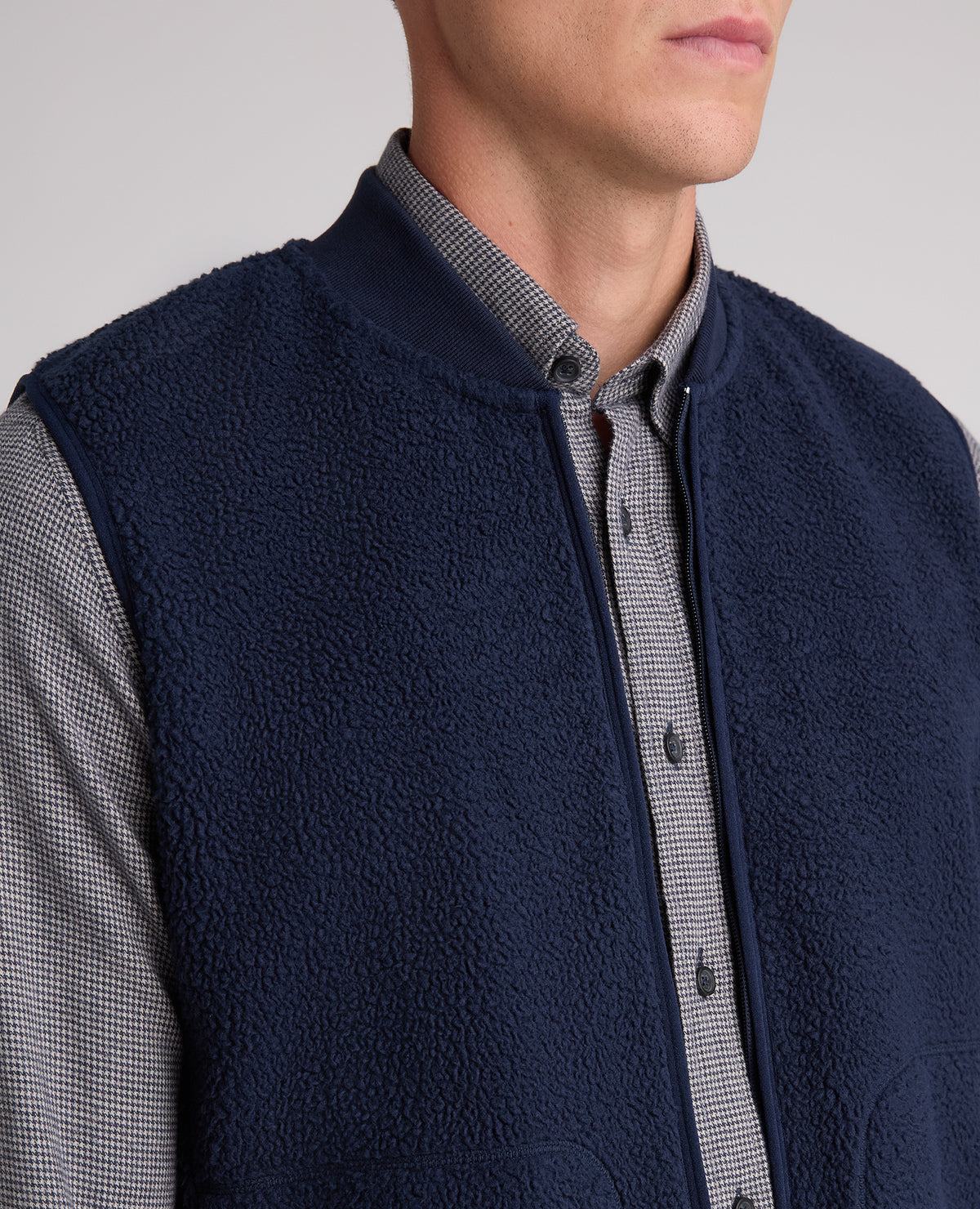 Dark Blue Fleece Gilet