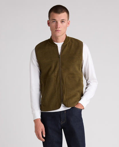 Dark Green Fleece Gilet