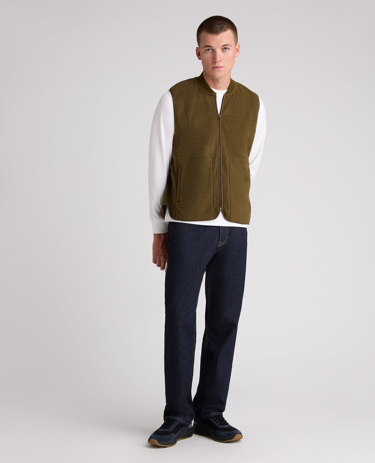 Dark Green Fleece Gilet
