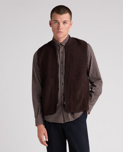 Dark Brown Fleece Gilet