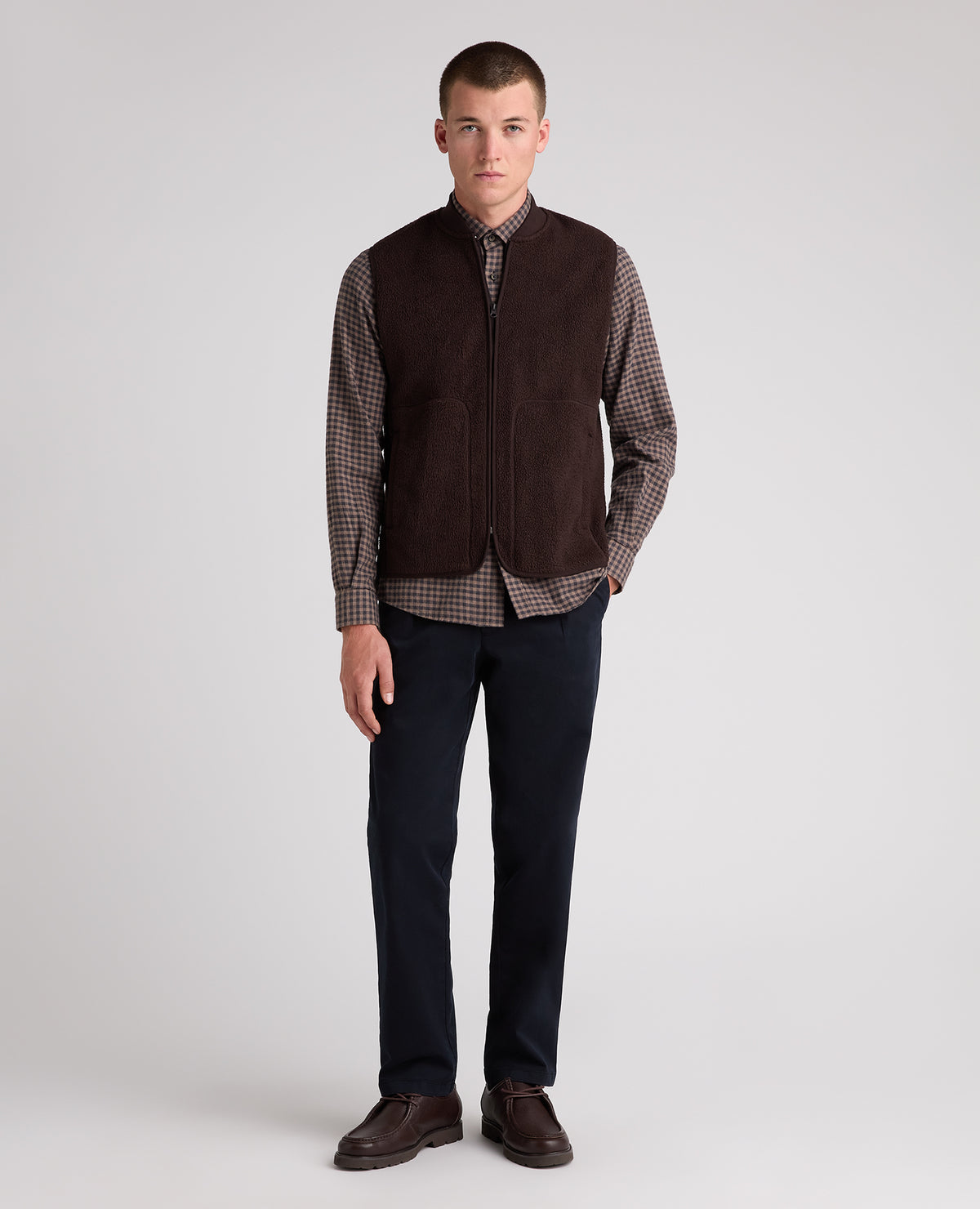 Dark Brown Fleece Gilet