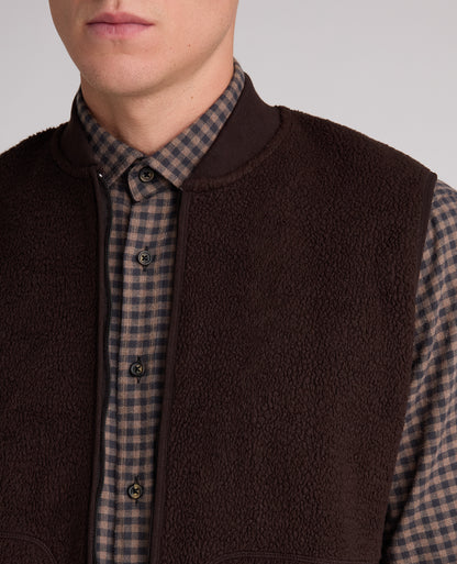 Dark Brown Fleece Gilet