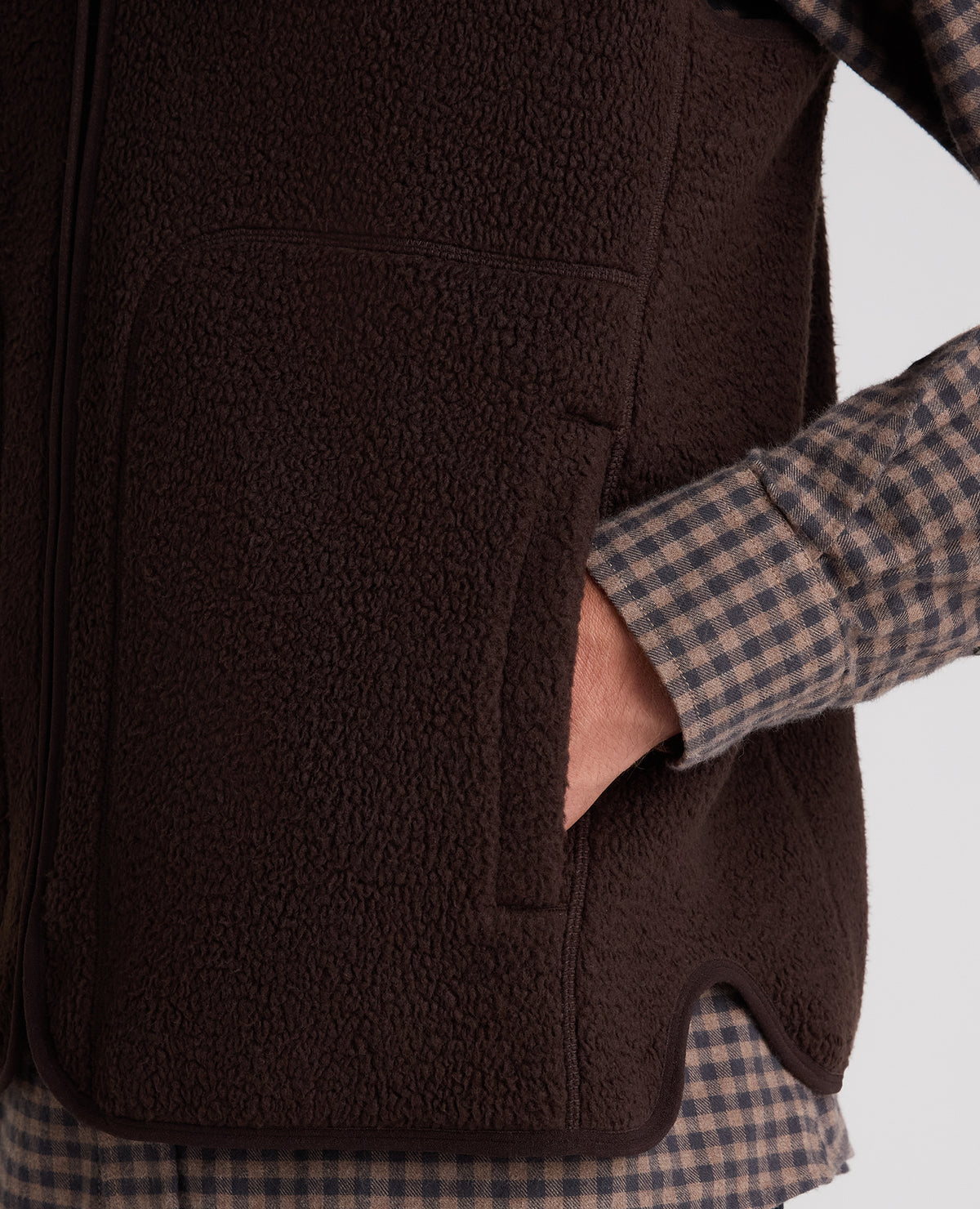 Dark Brown Fleece Gilet