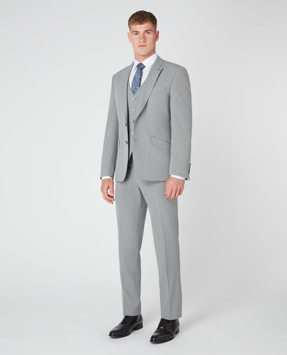 Man wearing a grey Tapered Fit Stretch Mix and Match Suit