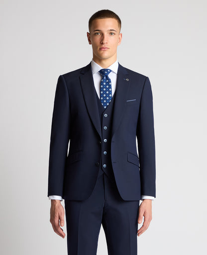 Man wearing a navy suit
