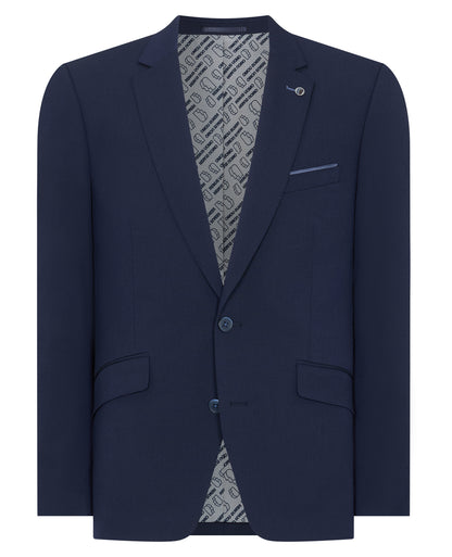 Man wearing a navy suit