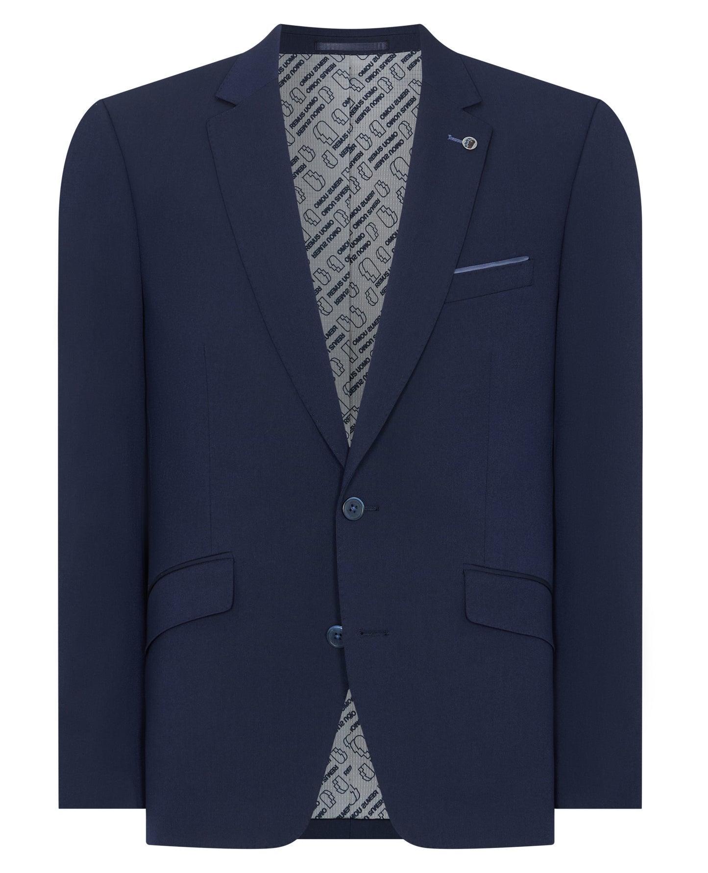 Man wearing a navy suit