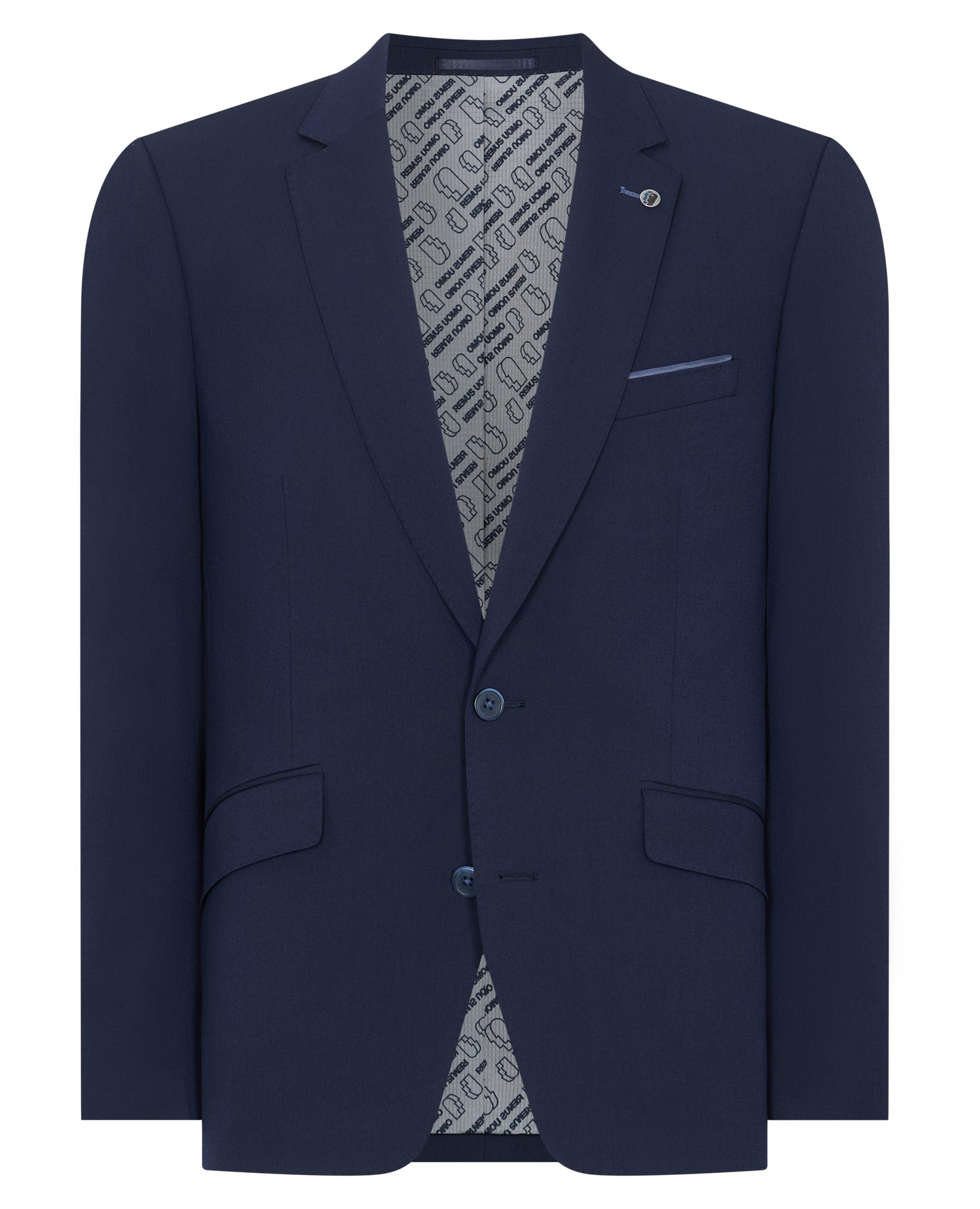 Man wearing a navy suit