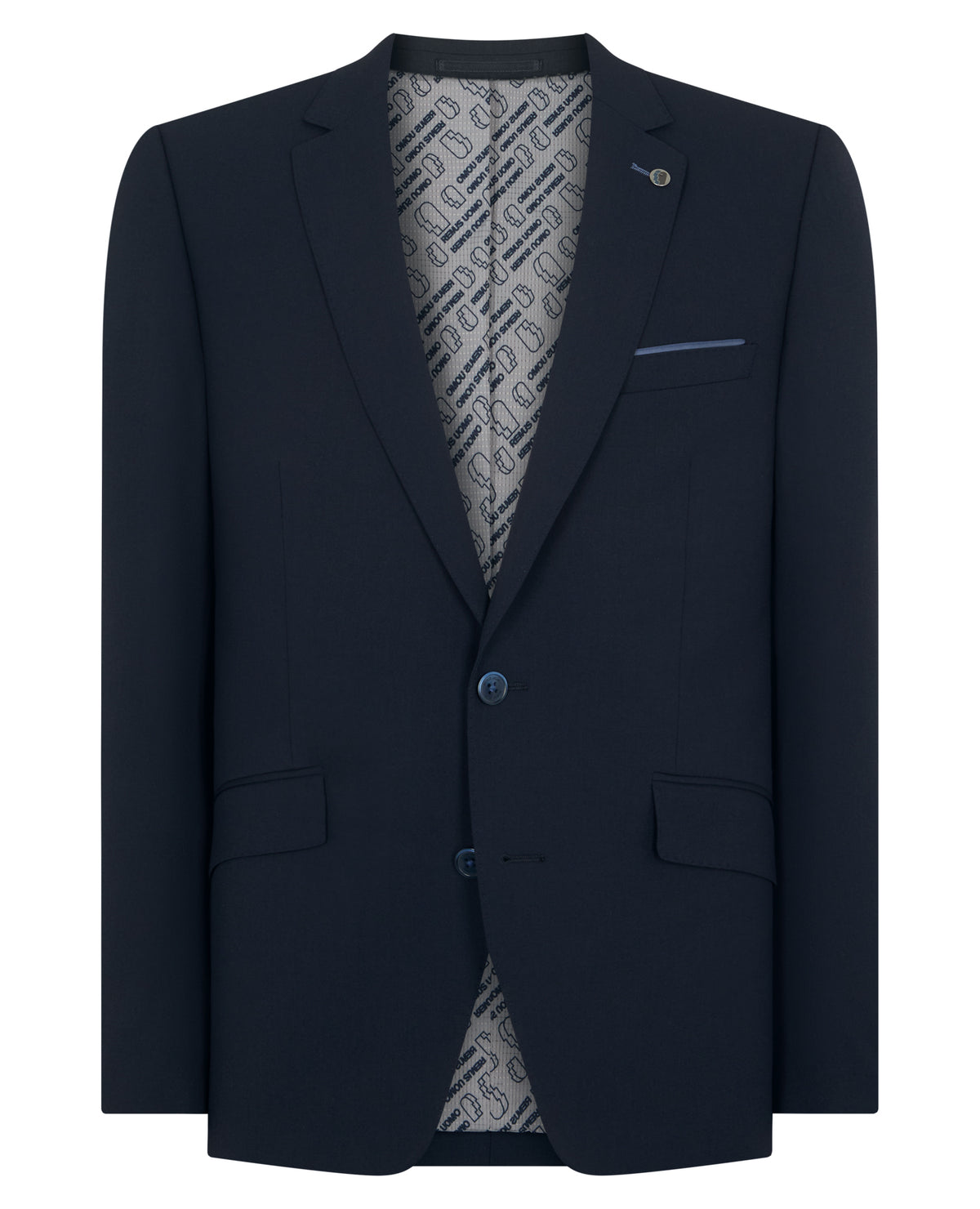 Man wearing a navy suit