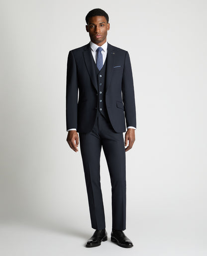 Man wearing a navy suit