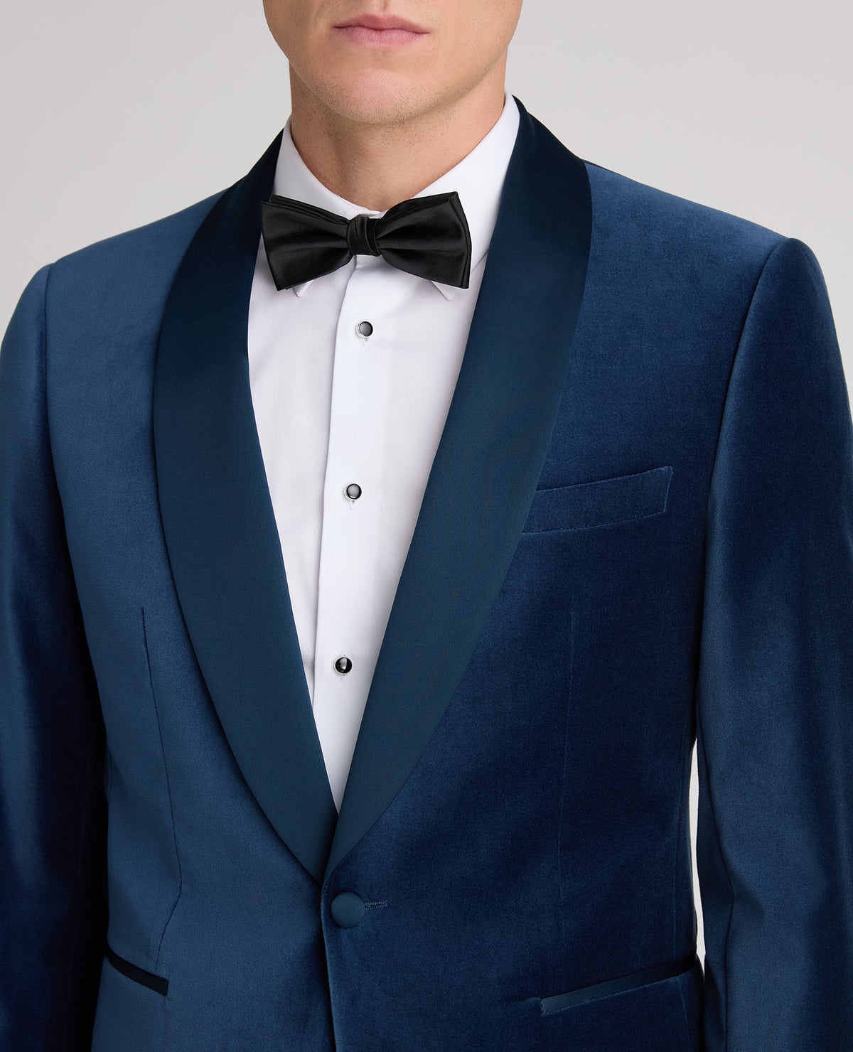 Blue Slim Fit Velvet Dinner Jacket
