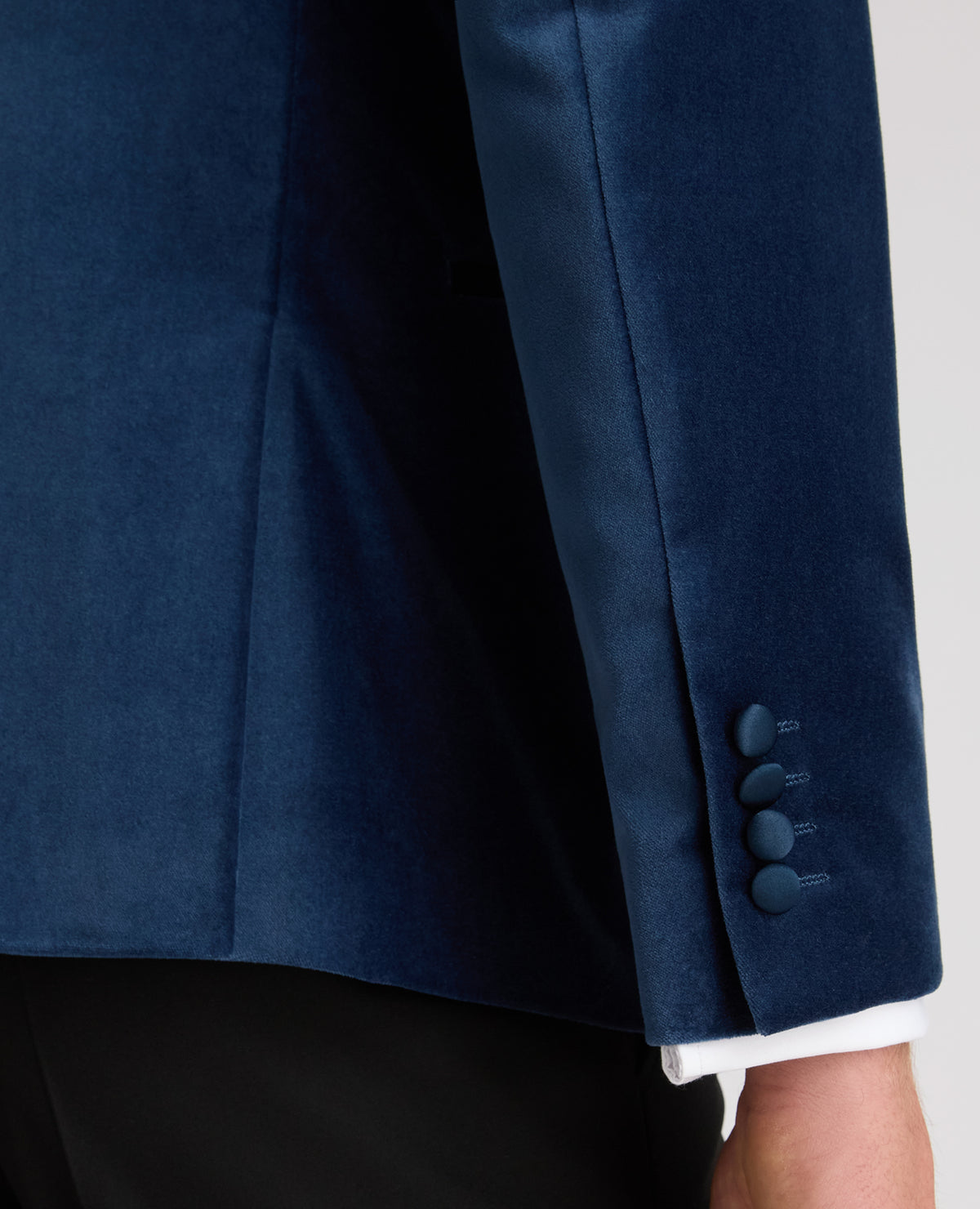 Blue Slim Fit Velvet Dinner Jacket