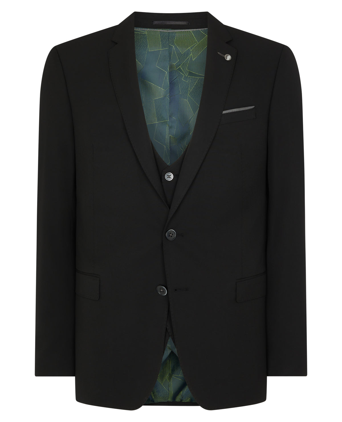 Man wearing a black Slim Fit Stretch Mix and Match Suit
