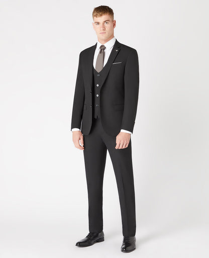 Man wearing a black Slim Fit Stretch Mix and Match Suit