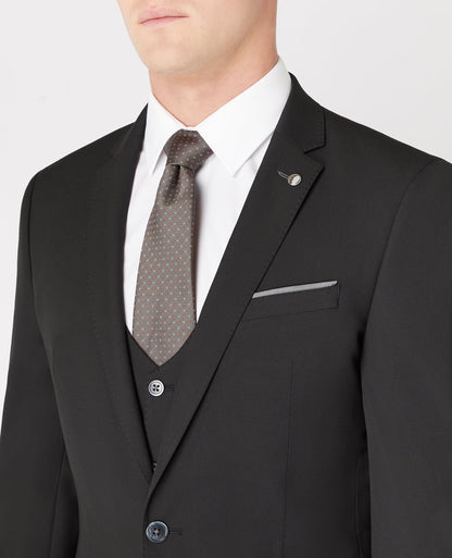 Man wearing a black Slim Fit Stretch Mix and Match Suit