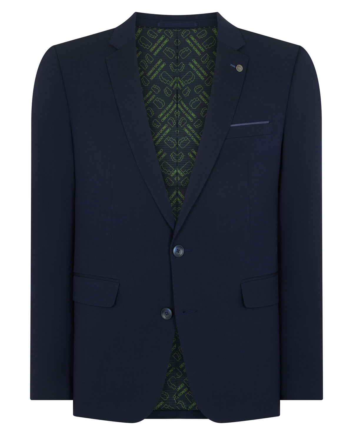 Man wearing a navy suit