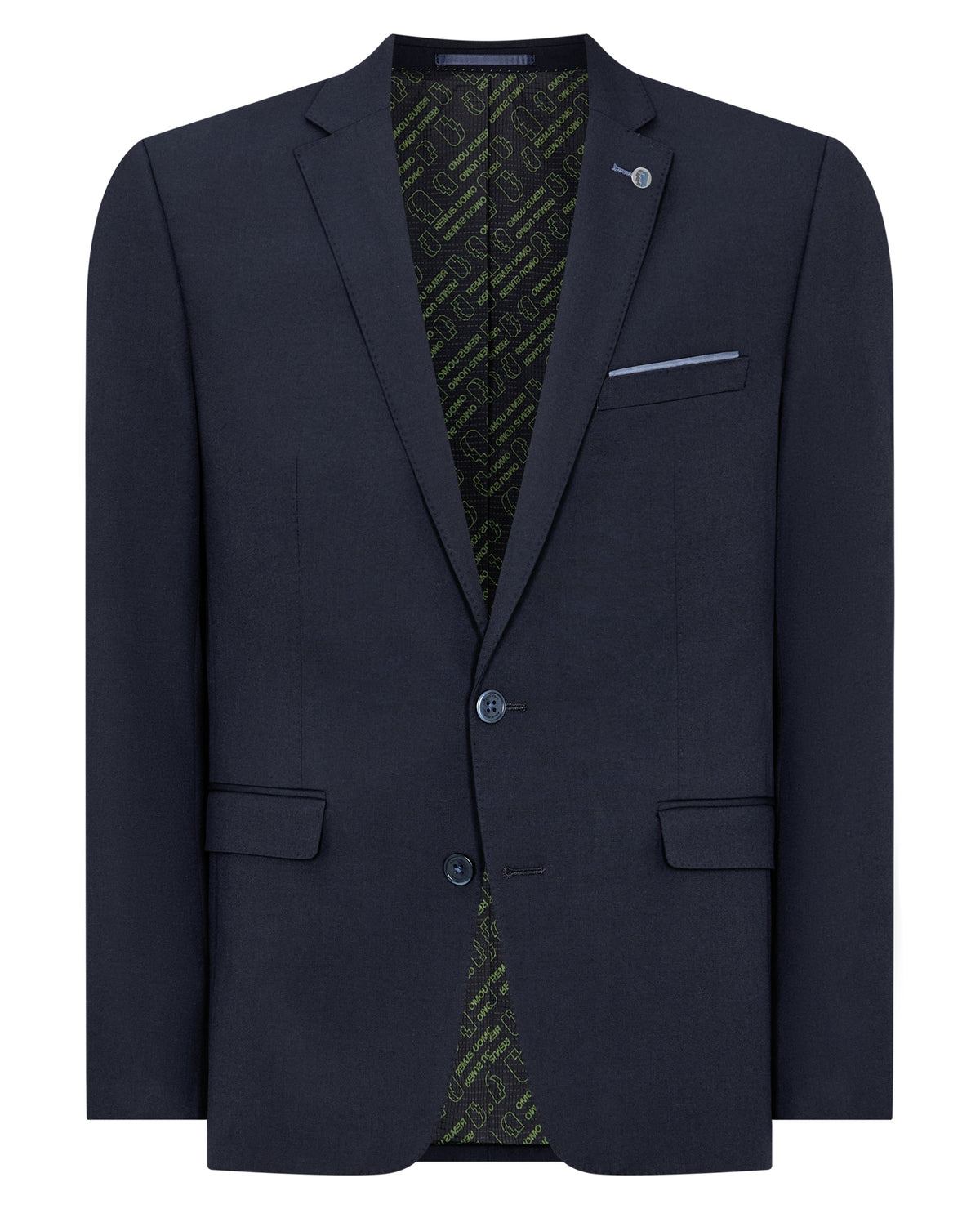Man wearing a navy suit