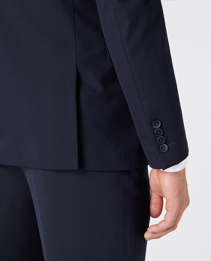 Man wearing a navy Slim Fit Stretch Mix and Match Suit