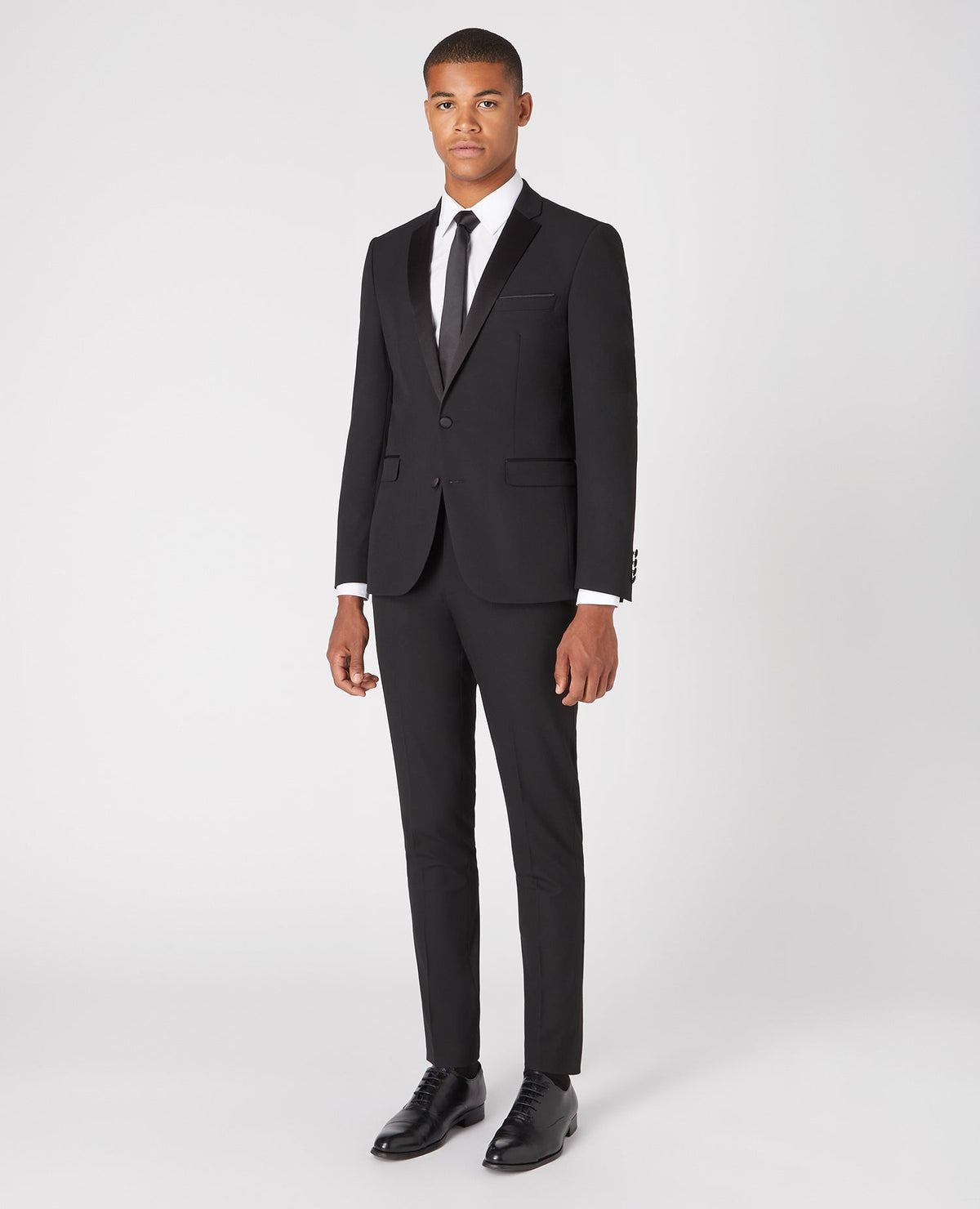 Man wearing a black Slim Fit Mix and Match Suit