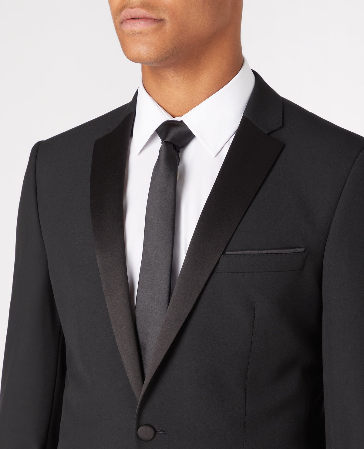 Man wearing a black Slim Fit Mix and Match Suit