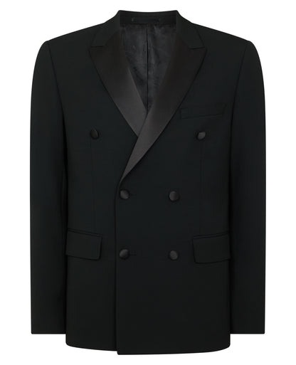 Man wearing a black Slim Fit Double-Breasted Dinner Jacket