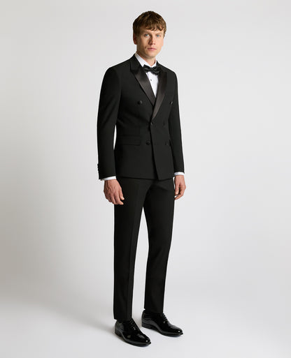Man wearing a black Slim Fit Double-Breasted Dinner Jacket