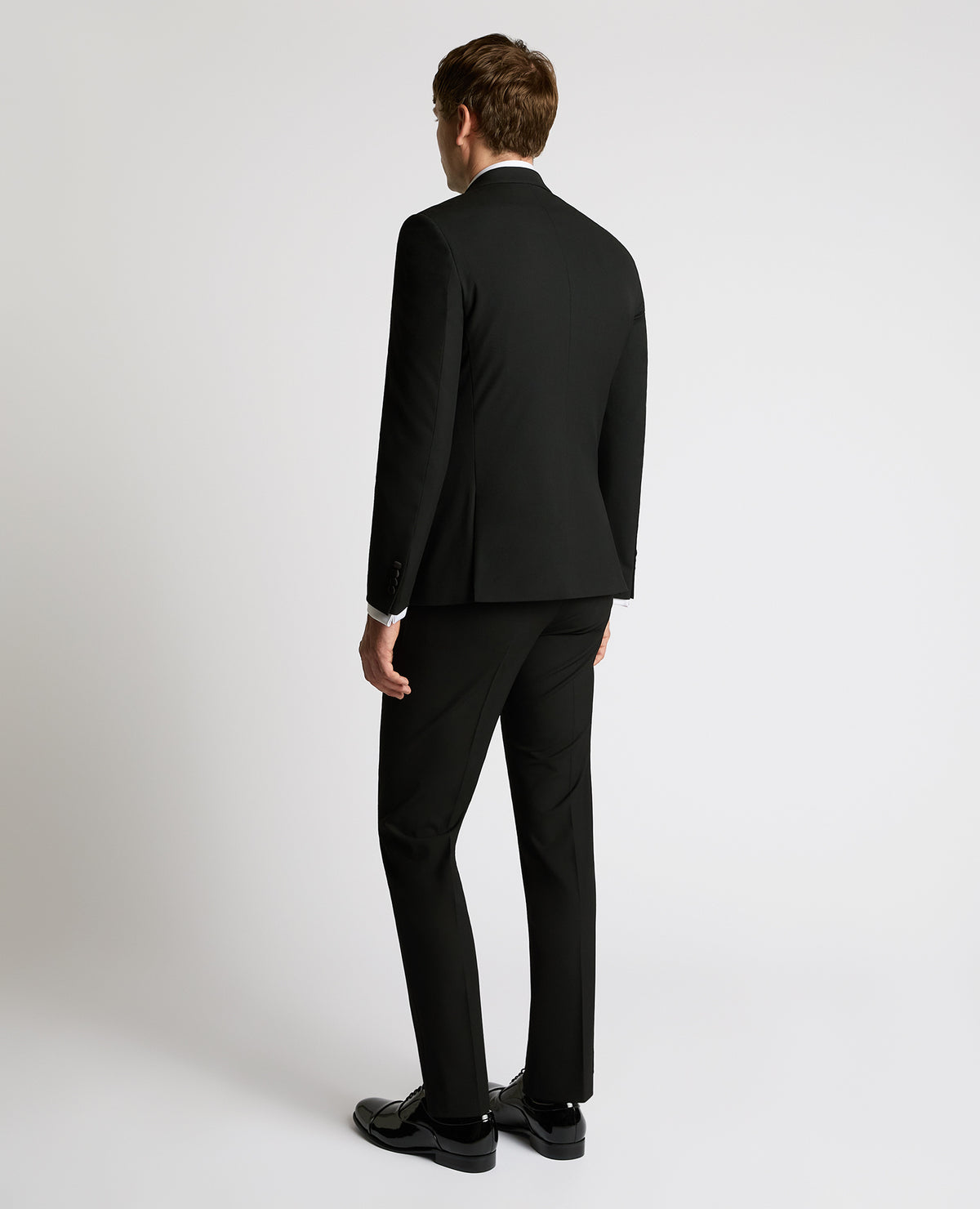 Man wearing a black Slim Fit Double-Breasted Dinner Jacket