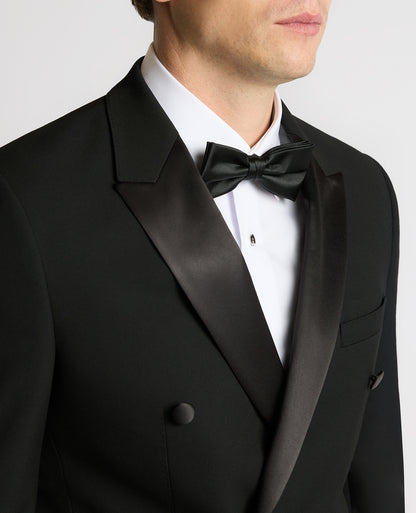 Man wearing a black Slim Fit Double-Breasted Dinner Jacket