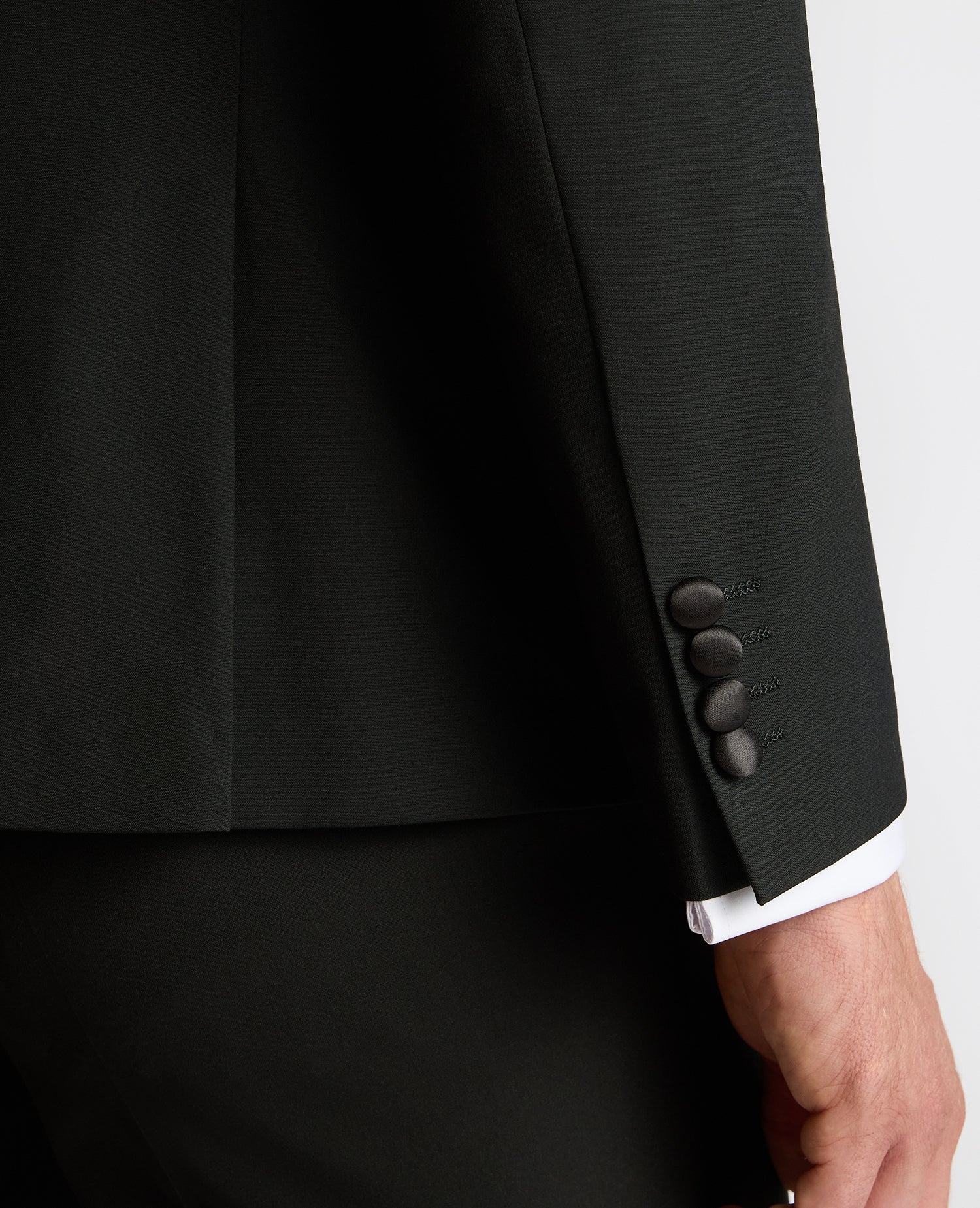 Man wearing a black Slim Fit Double-Breasted Dinner Jacket