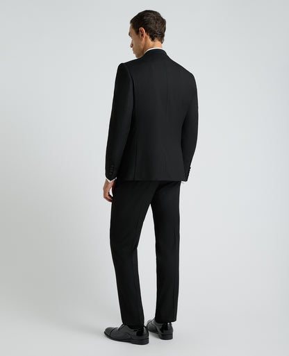 Black Slim Fit Satin Detail Stretch Dinner Suit