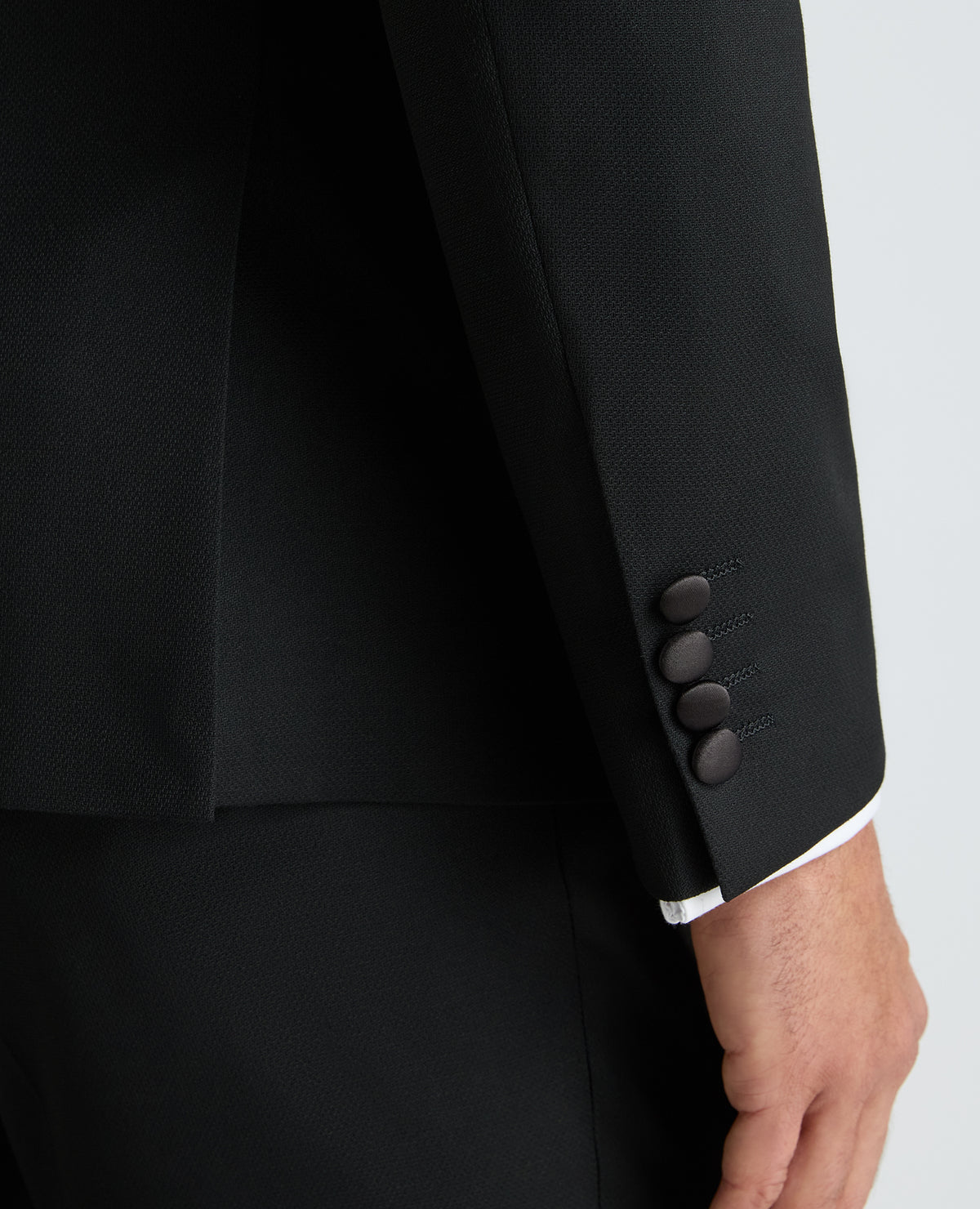 Black Slim Fit Satin Detail Stretch Dinner Jacket